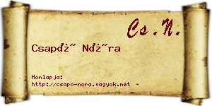 Csapó Nóra névjegykártya