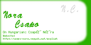 nora csapo business card