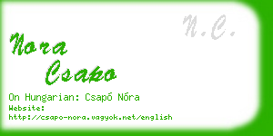 nora csapo business card